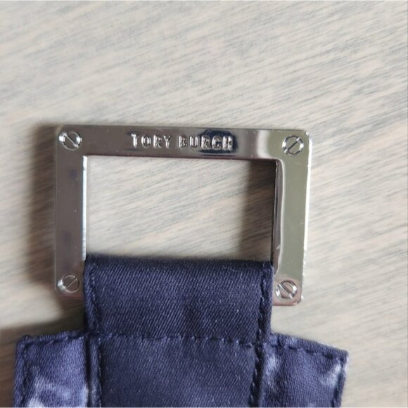 Tory Burch Belt Blue Abstract Haze Pattern Waist‎ Belt